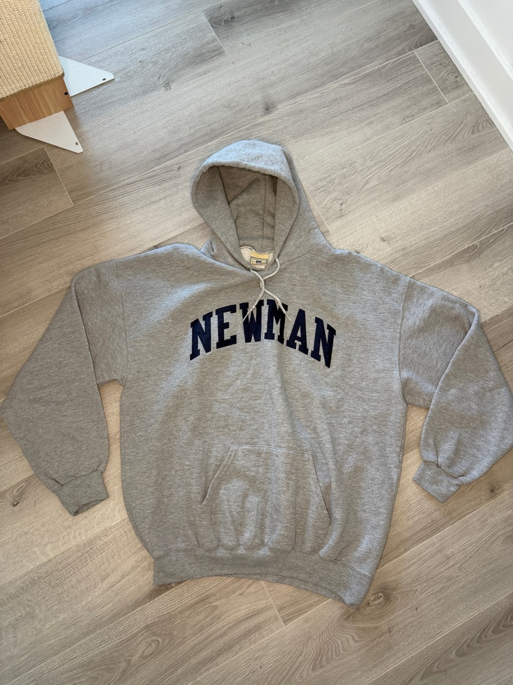 Lee Heavyweight Newman Collegiate Hoodie Heather Gray 90s Vintage